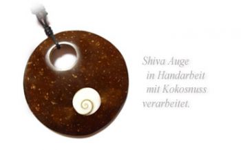 Shiva Auge Halskette Kokosnuss 65 mm 